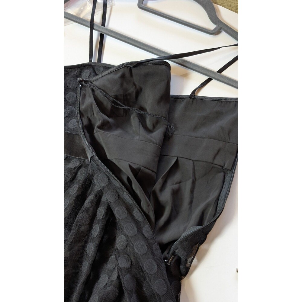 Ann Taylor Dress NWT Size 0 Black Polka Dot Silk Trim Empire Waist LBD - Picture 8 of 13